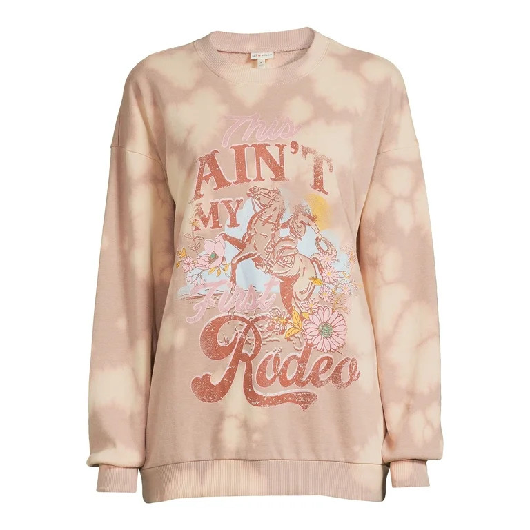 Self Esteem Juniors Mineral Wash Graphic Sweatshirt, Sizes S-XL | Walmart (US)
