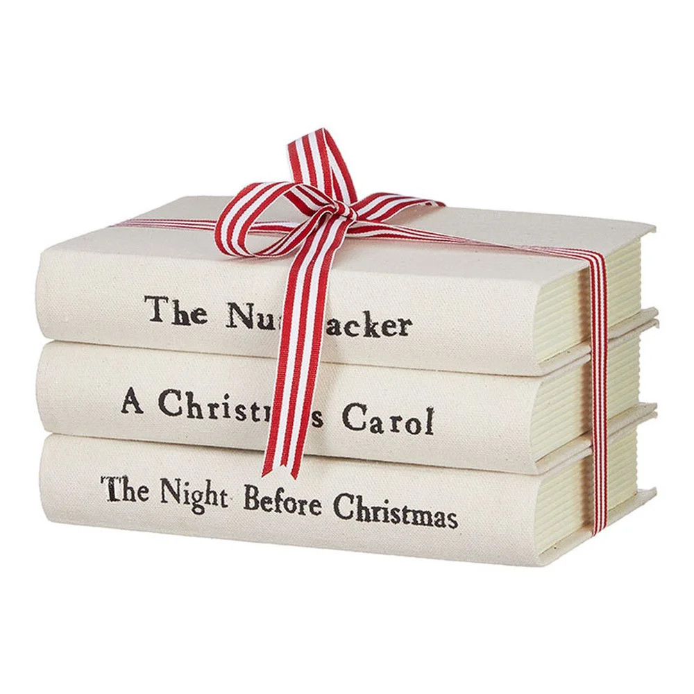 Raz Imports Holiday Heritage 8" Cream Stacked Christmas Books - Walmart.com | Walmart (US)