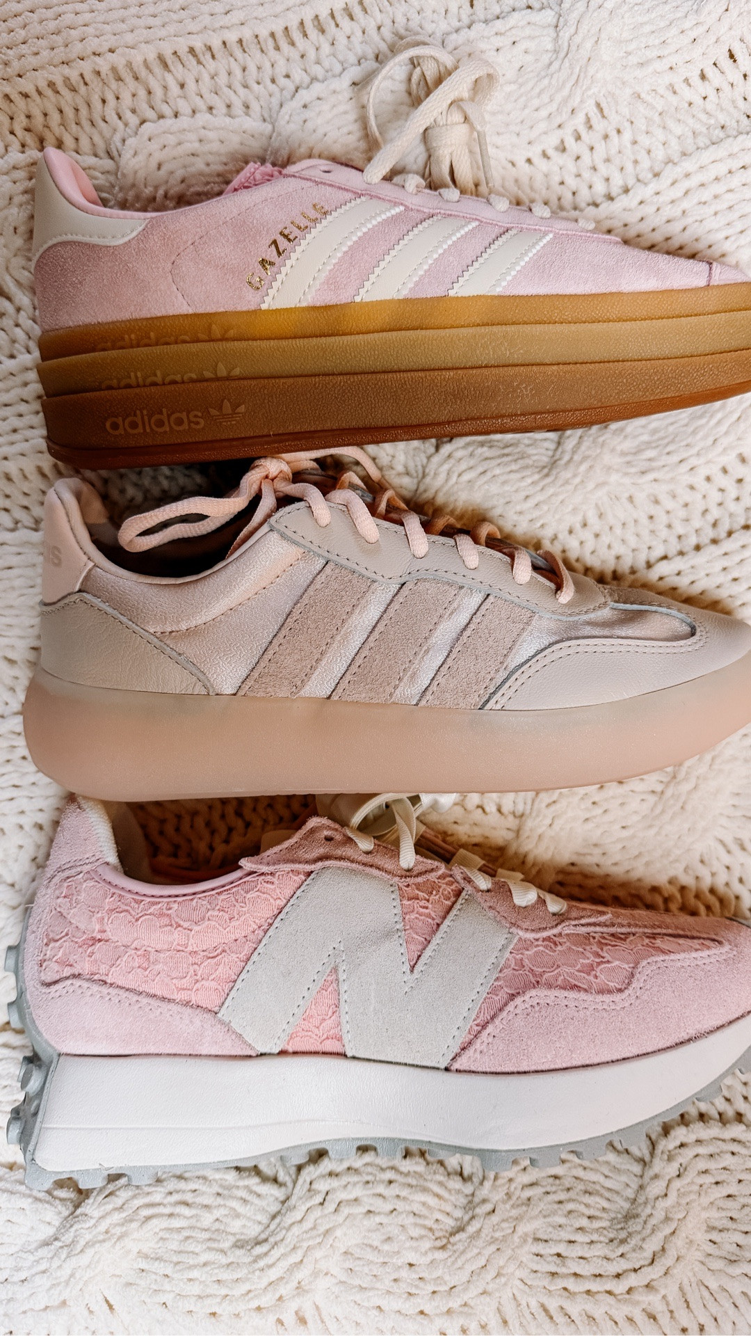 Pink sneaker obsession 💕 These neutral pink sneakers are the perfect mix of trendy + comfy. Platform soles, soft suede details, and everyday wearability—easy to style with jeans, leggings, or athleisure. Linking my favorite pink sneaker finds that I wear on repeat!
Adidas - I’m normally a 6.5 but sized down to 5.5 😳
New Balance - I sized down 1/2 size. Ordered the 6.5

pink sneakers
neutral sneakers women
platform sneakers
everyday sneakers women
trendy sneakers 2025
casual sneakers outfit
pink suede sneakers
comfortable walking sneakers
women’s athleisure shoes
neutral athletic sneakers
fashion sneakers women
street style sneakers
platform sole sneakers
pink and white sneakers
lace sneaker 

#LTKfitnessgoals #LTKFindsUnder100 #LTKGiftGuide