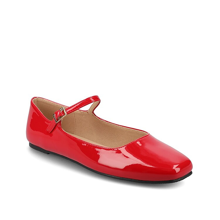 Journee Collection Carrie Mary Jane Flat | Women's | Red Patent | Size 11 | Flats | Mary Jane | DSW
