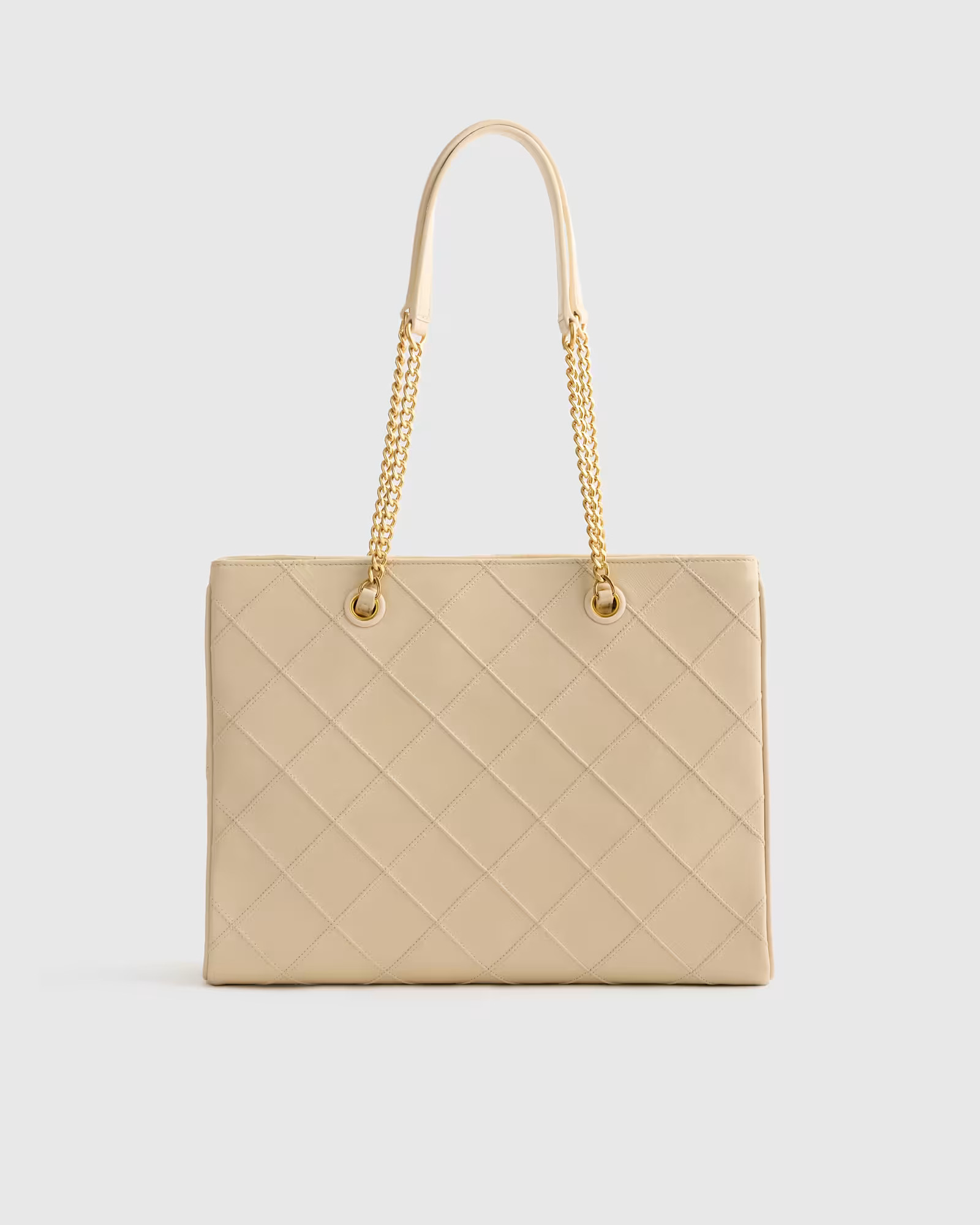 Italian Leather Diamond Stitch Tote | Quince