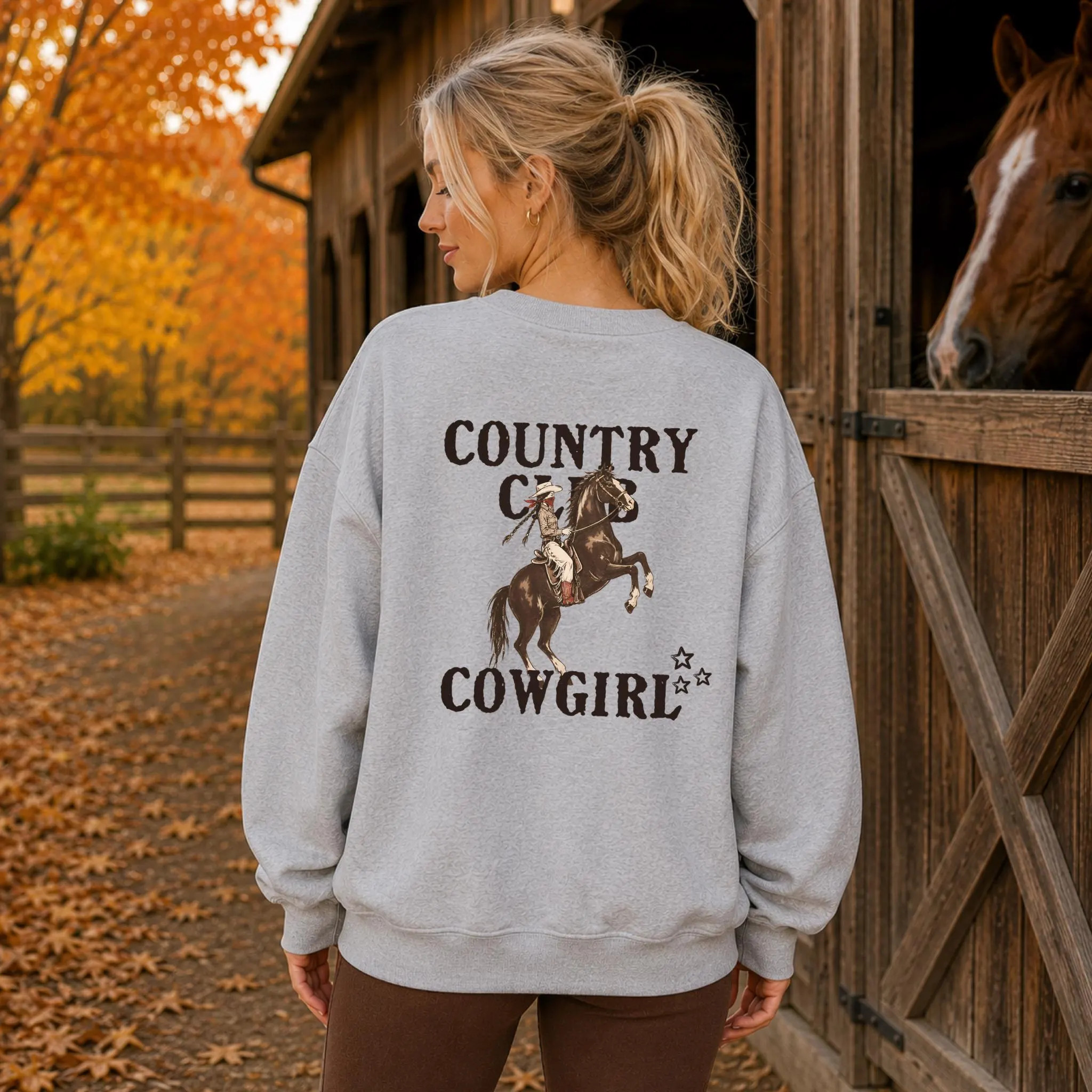 Country Club Cowgirl Sweatshirt, Trendy aesthetic western cowgirl Sweatshirt, Women's Western graphic crewneck | Etsy (Global)
