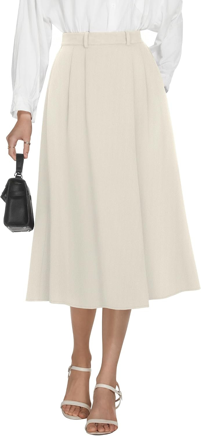 Casly Lamiit A-Line Midi Skirts for Women Business Skirt | Amazon (US)