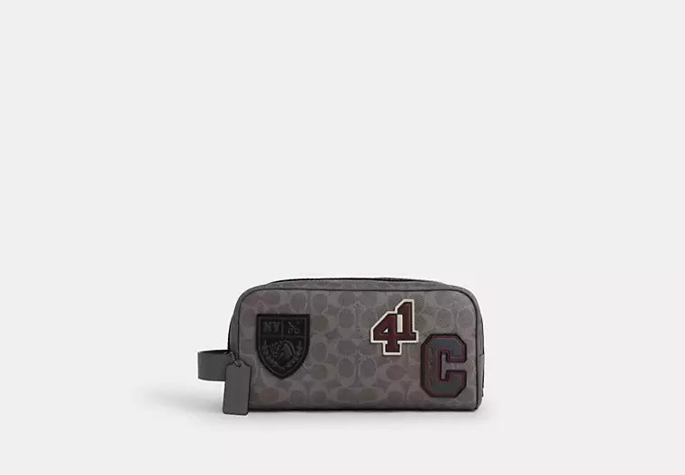 Large Travel Kit In Signature Canvas With Patches | Coach Outlet CA