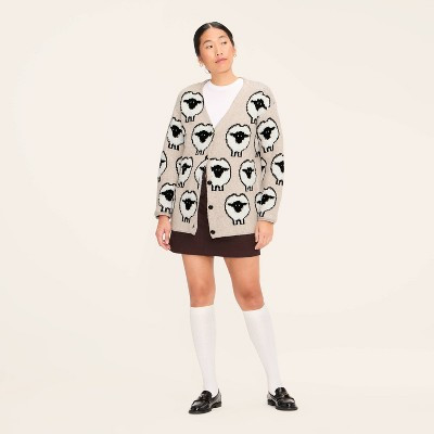 Women's Sheep Print Relaxed Cardigan - Woolrich x Target Taupe XXS | Target