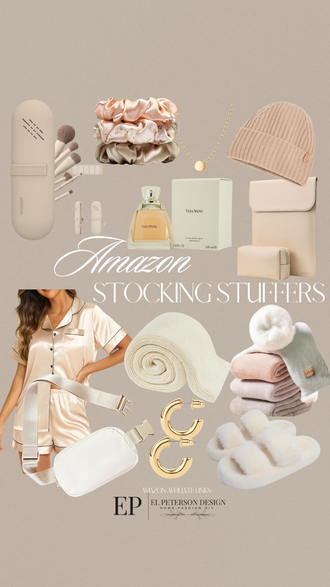 Amazon stocking stuffers 
Slippers
Makeup brush holder
Pjs
Blanket
Socks
Earrings
Perfume
Beanie
Slippers
Belt bag
Hair scrunchies 

#LTKGiftGuide