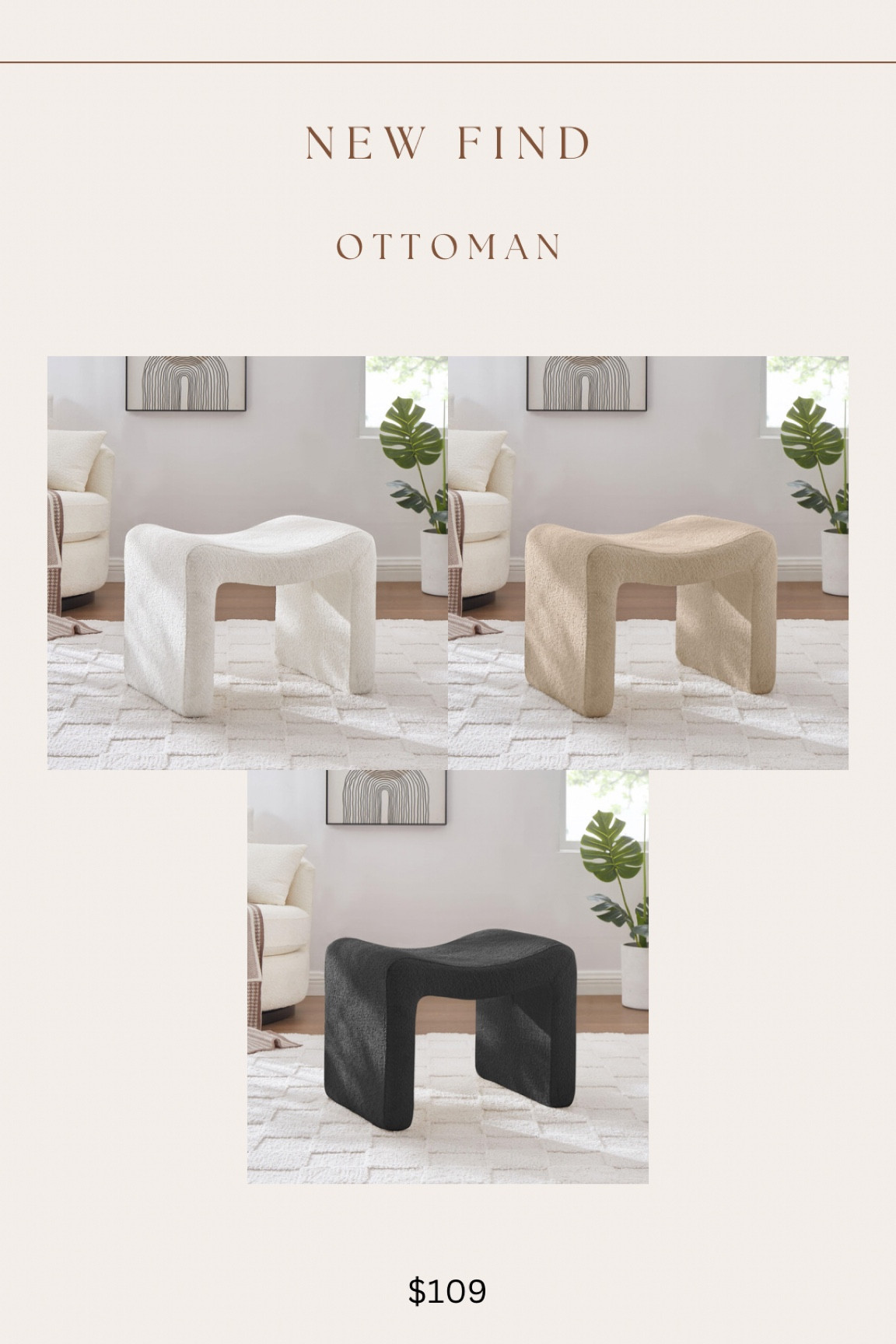Gorgeous & great priced ottoman! Would look great under console table, in entryway, in living room, in front of bed etc 

#LTKhome #LTKsalealert