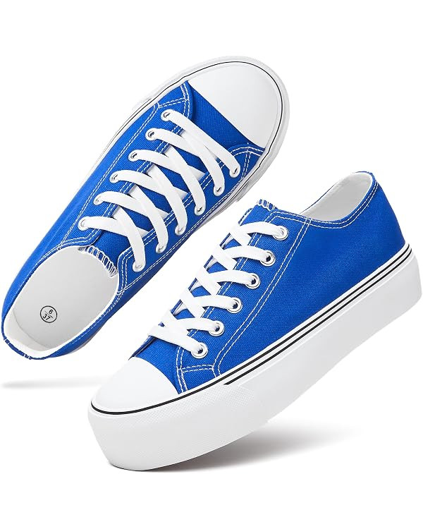hash bubbie Womens Platform Canvas Sneakers Tennis Shoes | low top non Slip on walking breathable... | Amazon (US)