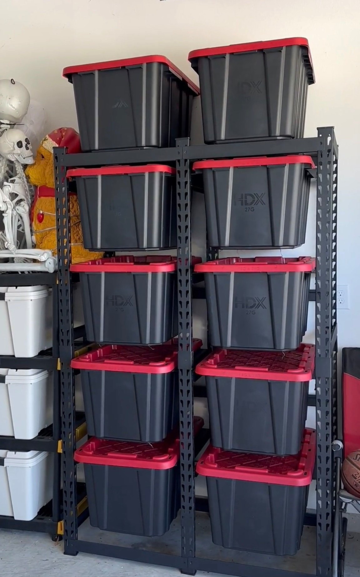 I ordered another storage tub rack and more tubs for Christmas decor! I got one before Halloween and I absolutely love it so it was time to get another. It’s easy to put together and sturdy. Way cheaper than building something out of wood too! Christmas storage solution. Storage organizer shelf. 

#LTKHome #LTKSeasonal