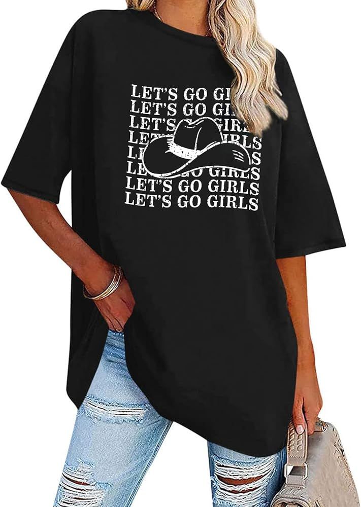 Tuislay Western Lets Go Girls Shirt for Women Cowgirl Bachelorette Party Country T Shirt Vintage ... | Amazon (US)