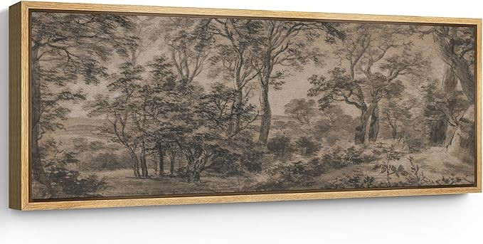 SIGNFORD Large Framed Canvas Print Wall Art Vintage Forest Landscape in Sepia Tones Illustrations... | Amazon (US)