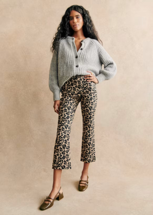 Ciara Trousers - Leopard Jacquard - Cotton - Sézane | Sezane - UK