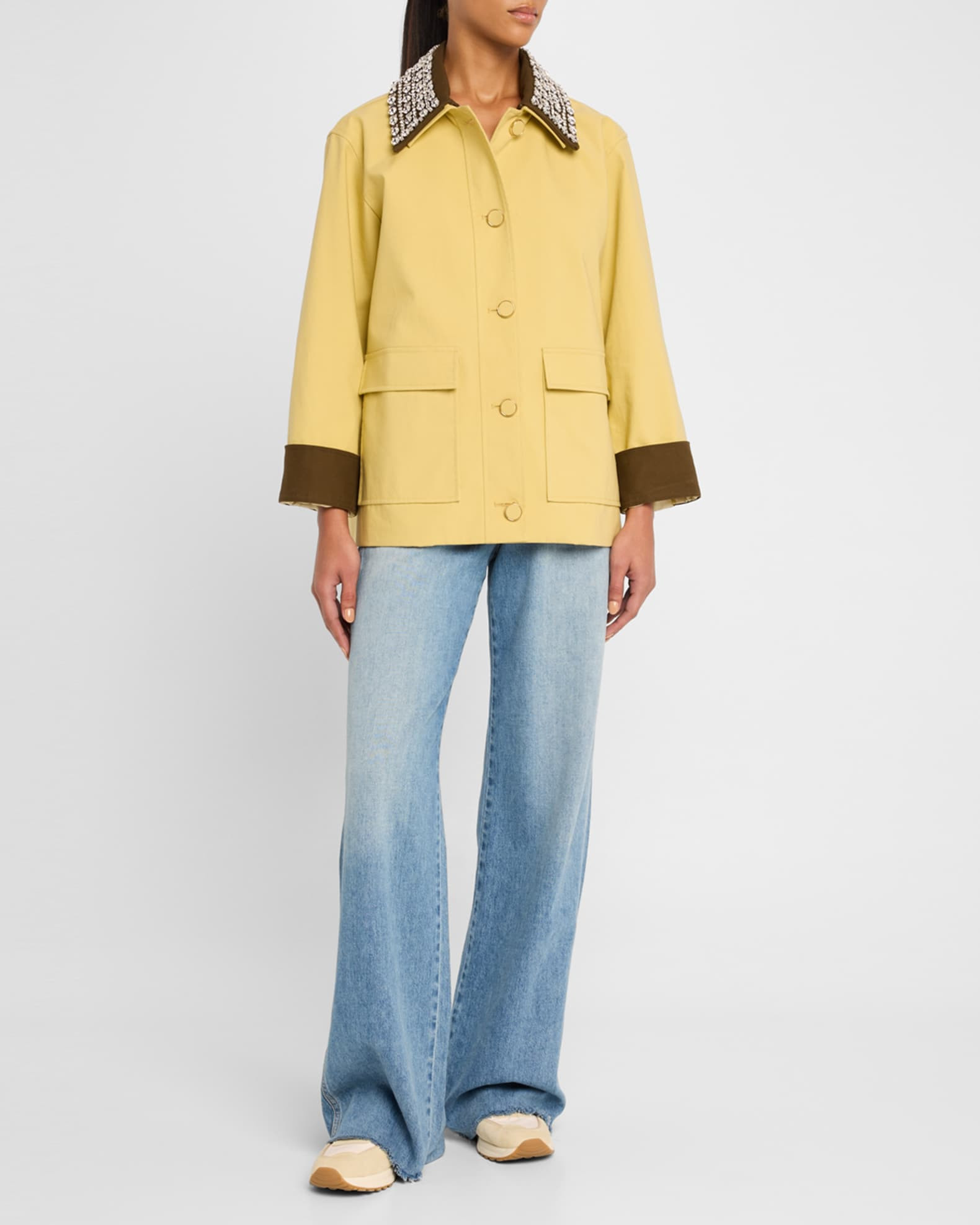 Veronica Beard Kasey Mid-Rise Wide-Leg Jeans | Neiman Marcus