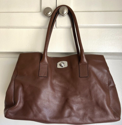 NWOT Rare FURLA Large Mocha Brown Pebbled SAFFIANO LEATHER Handbag Purse   | eBay | eBay US