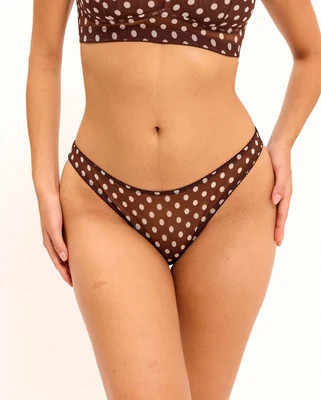 Mesh Bikini Briefs Brown Dot | Understatement