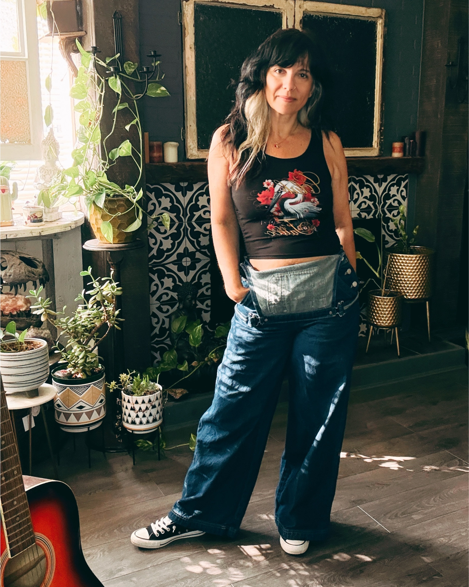 Casual days = denim days 💙 My go-to? Wide leg Levi’s overalls that are equal parts comfy + cute 🙌 Paired with my trusty Chucks and a fun little graphic tank, it’s the easiest everyday uniform. Simple, stylish, and so easy to mix + match with anything in your closet. Total staple vibes ✨ 

#LTKstyletip #LTKsale #LTKjeans