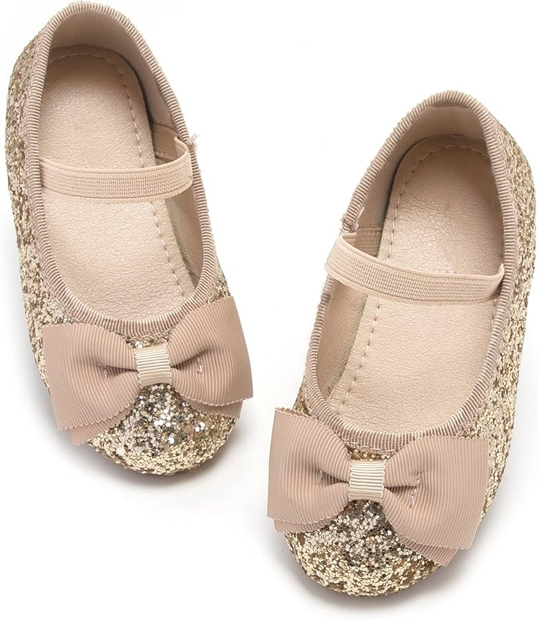 Kiderence Little Toddler Girls Dress Shoes Ballerina Ballet Flats Kids Mary Janes | Amazon (US)