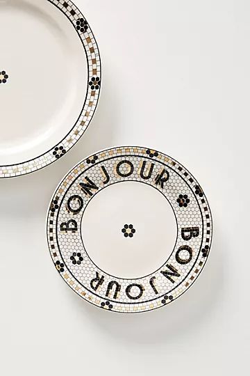 Bistro Tile Bonjour Bread Plates, Set of 4 | Anthropologie (US)