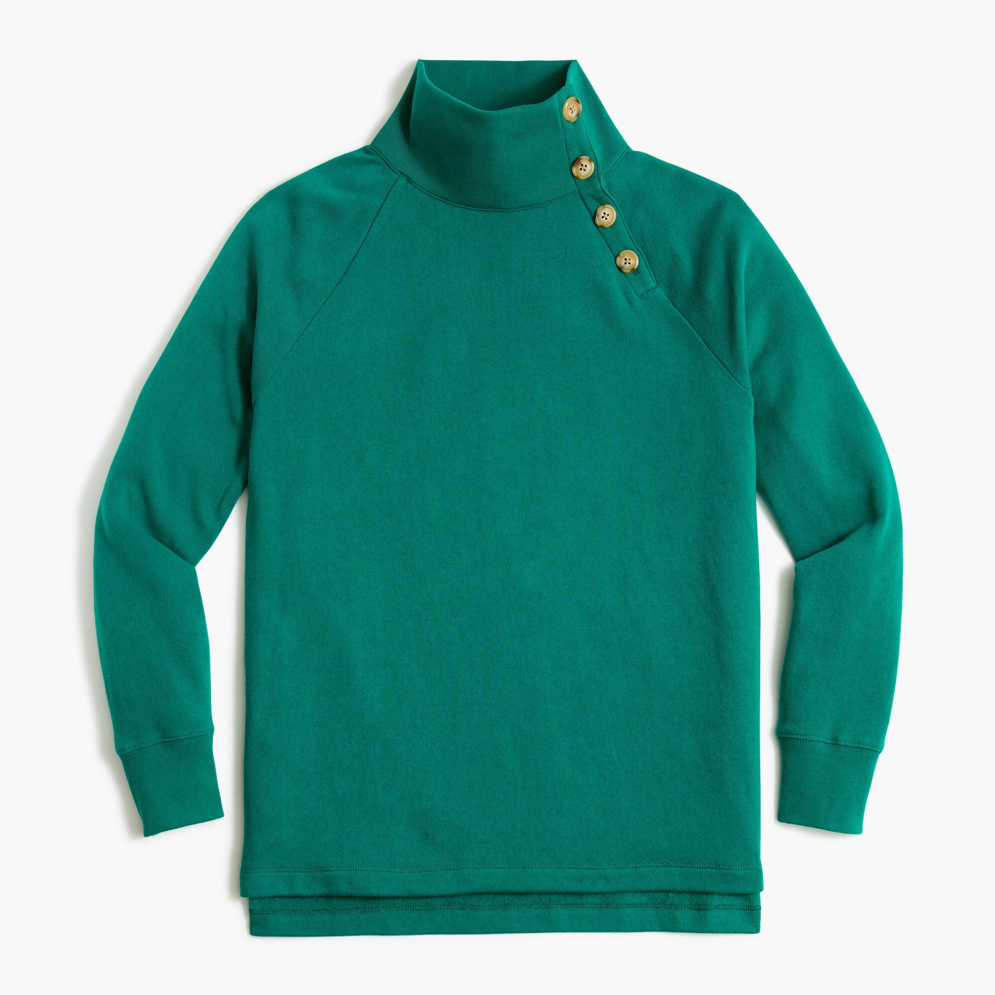 Factory: Wide Button-collar Tunic Sweatshirt In Cloudspun Fleece For Women | J.Crew Factory