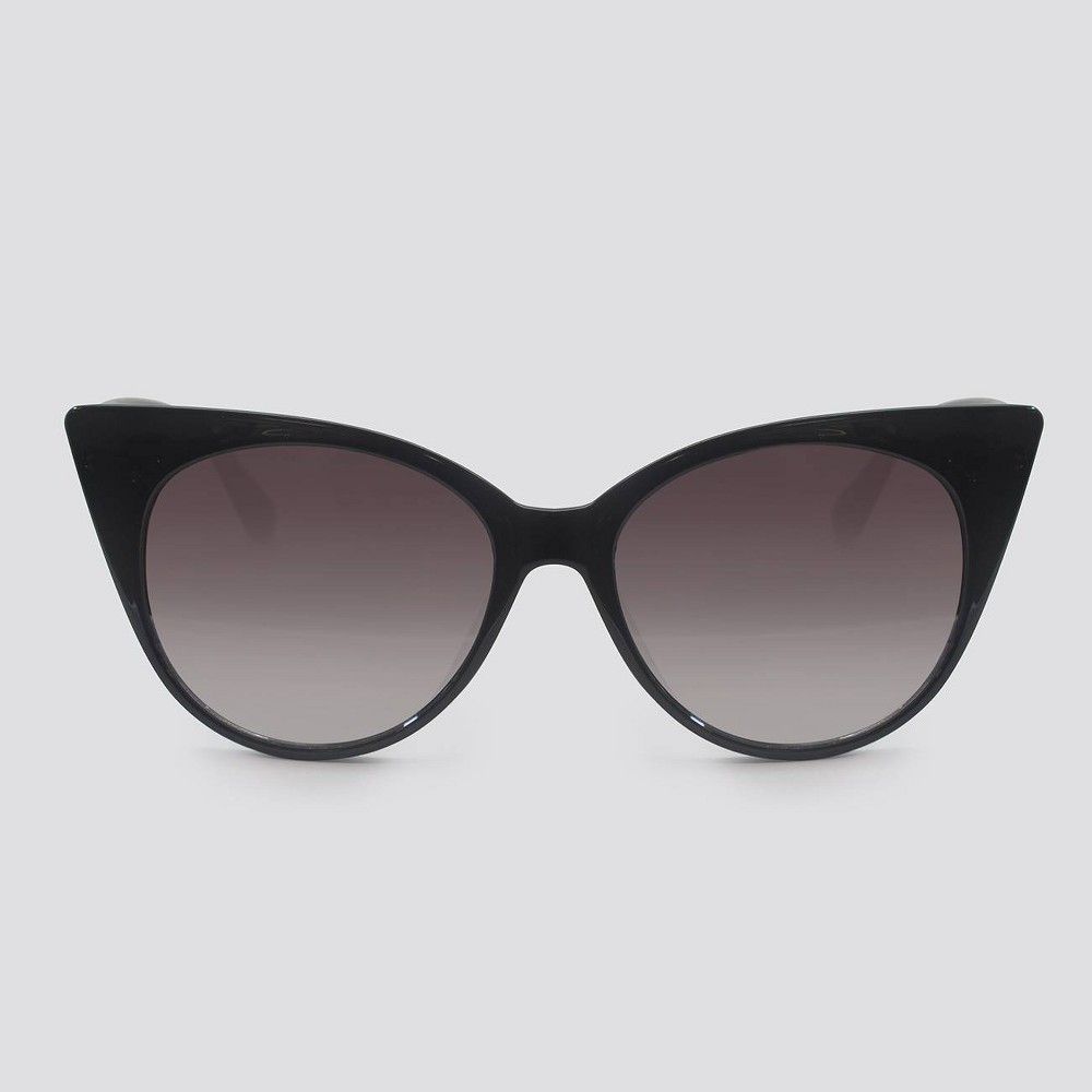 Women's Cat-Eye Plastic Sunglasses - A New Day Black | Target