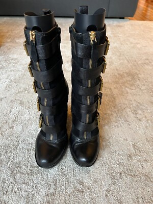Marc by Marc Jacbs Buckled Leather and Suede Boots with Bronze Hardware- size 40  | eBay | eBay US