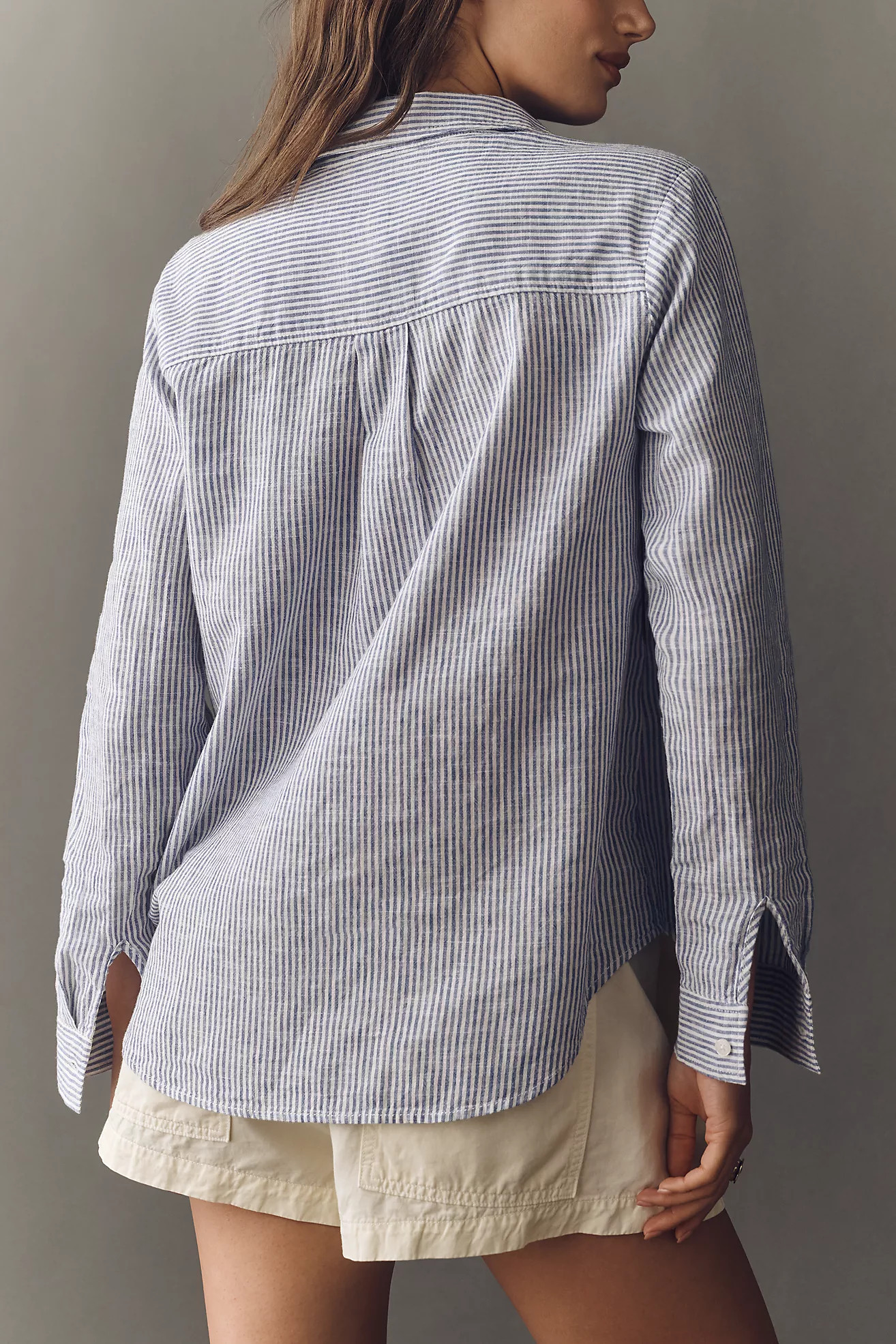 Kate Classic Linen Cotton Buttondown Shirt by Maeve | Anthropologie (US)