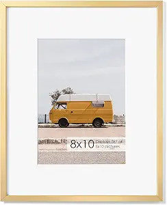 8x10 Inch Metal Picture Frame - Aluminum Photo Frames - 5x7 Mat - Ideal for Wall or Tabletop Disp... | Amazon (US)