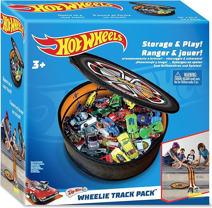 Hot Wheels Tara Toy: ZipBin Wheelie Track Pack - Unzips Into A Racetrack Mat, Holds 100 Toy Cars,... | Amazon (US)