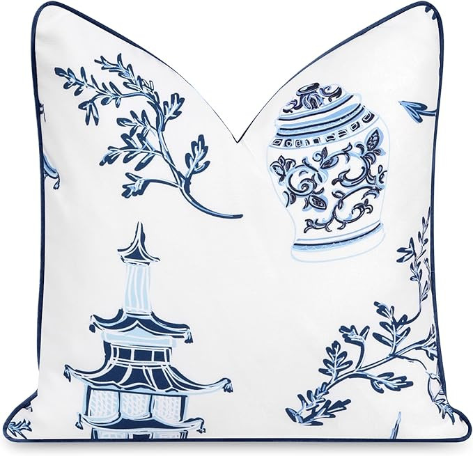 Hofdeco Premium Coastal Patio Indoor Outdoor Throw Pillow Cover Only, 20"x20" Water Repellent for... | Amazon (US)