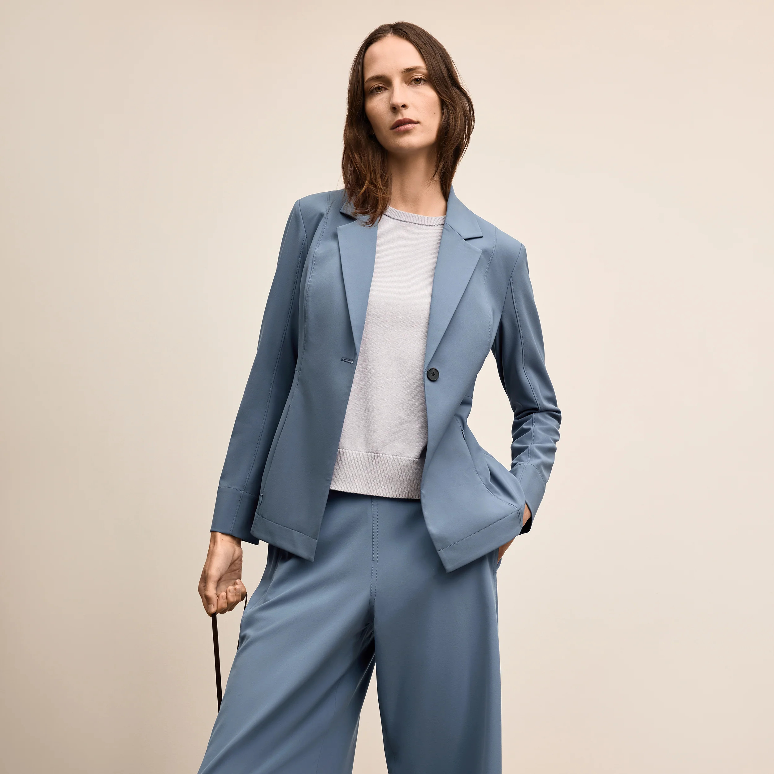 Moreland Travel Blazer - OrigamiTech :: Dusty Blue | MM LaFleur
