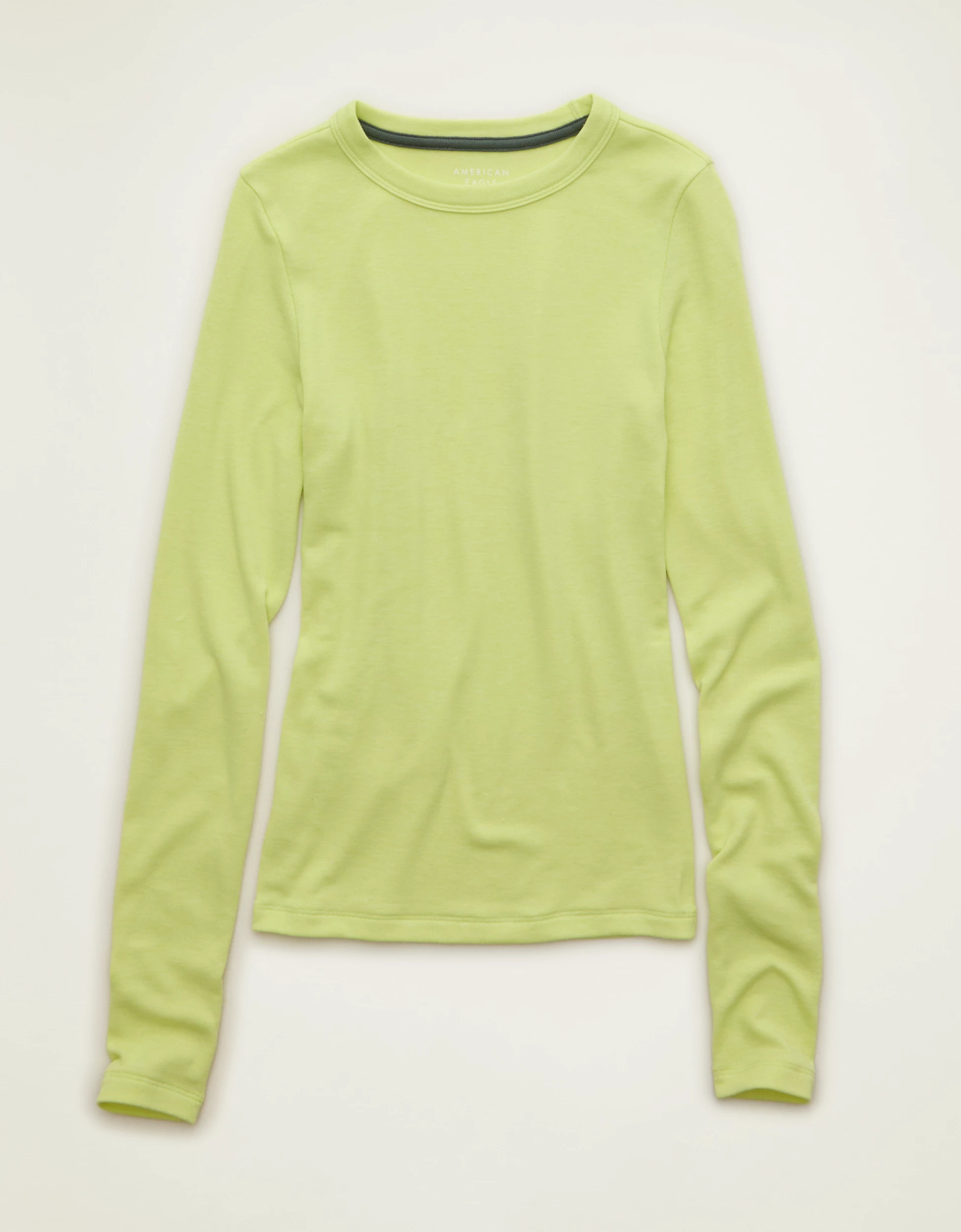 AE Cozy Crew Neck Long Sleeve T-Shirt | American Eagle Outfitters (US & CA)