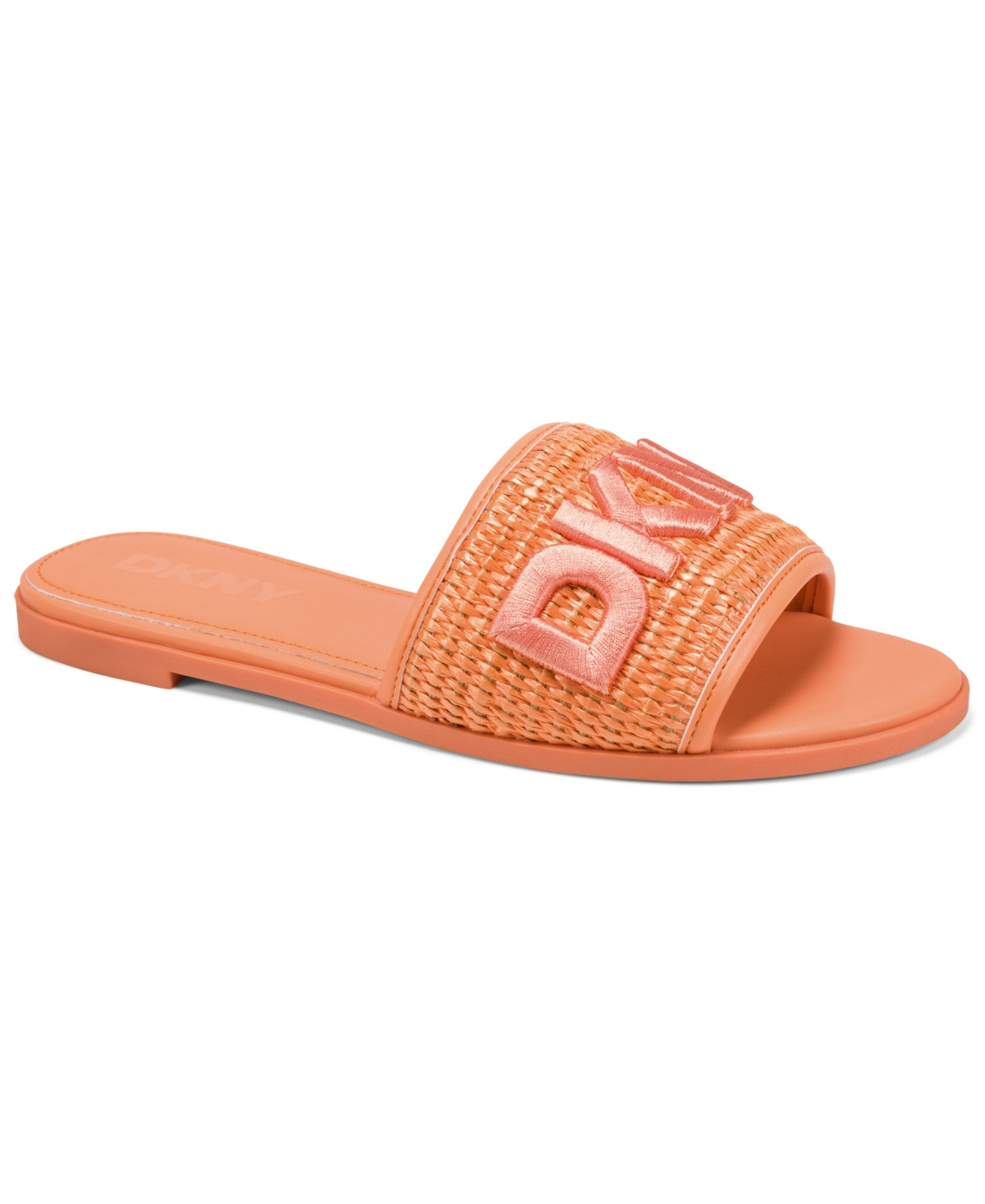 Dkny Women's Winslet Slide Flat Sandals - Orange Sherbert | Macy's