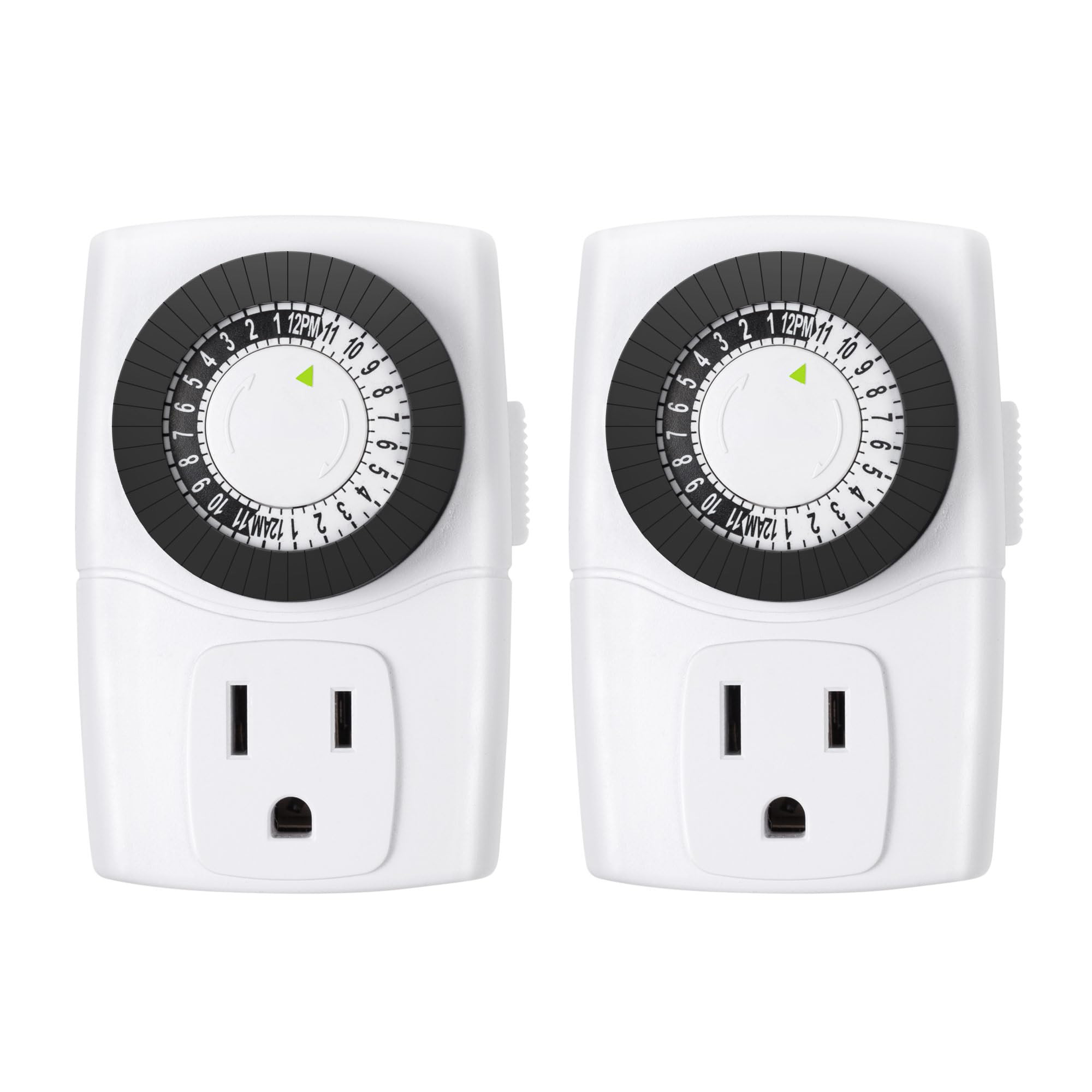 BN-LINK BND-60/U47 Indoor Mini 24-Hour Mechanical Outlet Timer, 3-Prong, 2-Pack | Amazon (US)