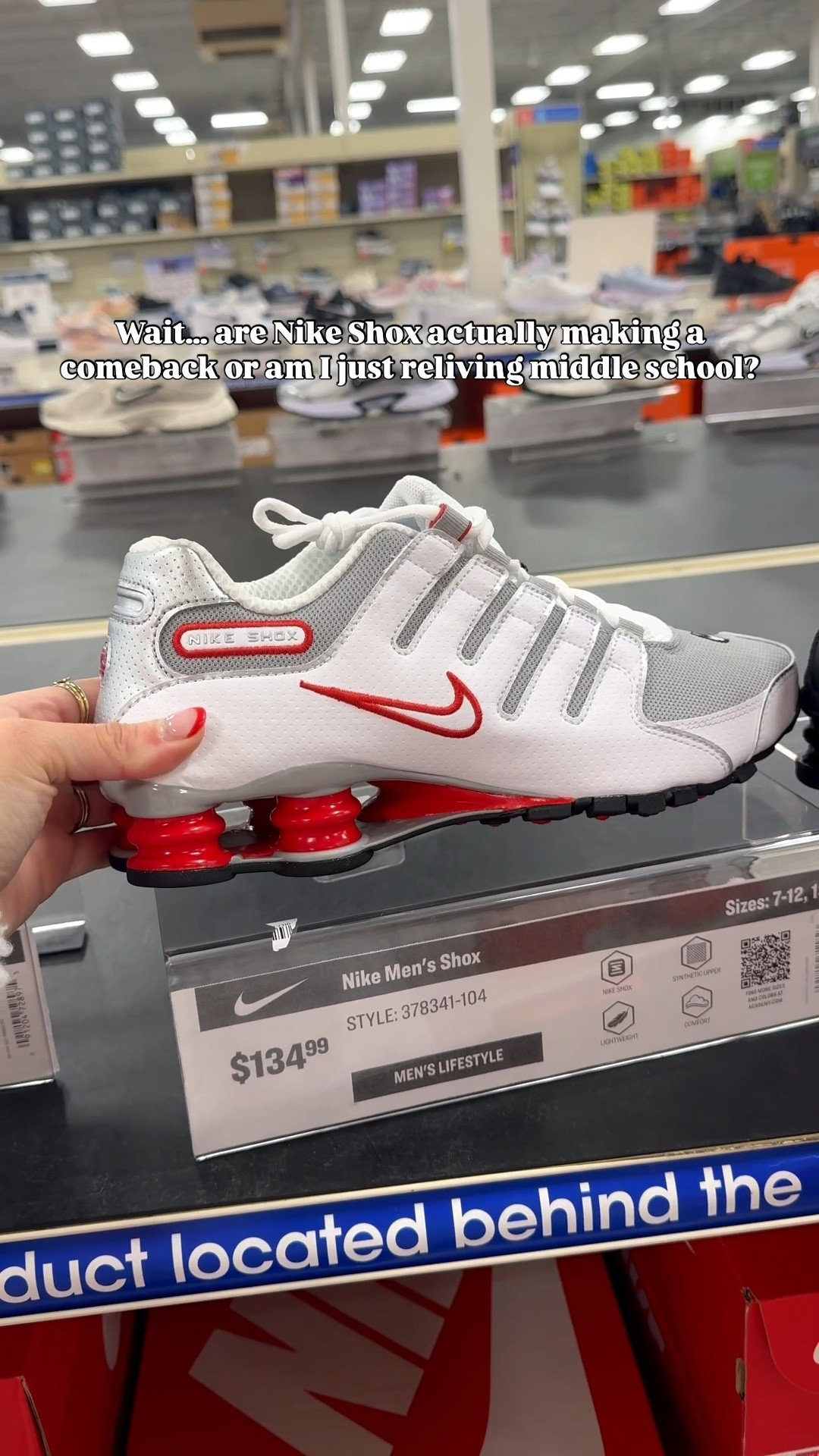 Are these Nike Shox back in style?? 👀 Seeing these Academy Sports + Outdoors took me right back to middle school 🤭 #fyp #trending #Flashback #nikeshox #nike 

#LTKSeasonal #LTKU #LTKActive