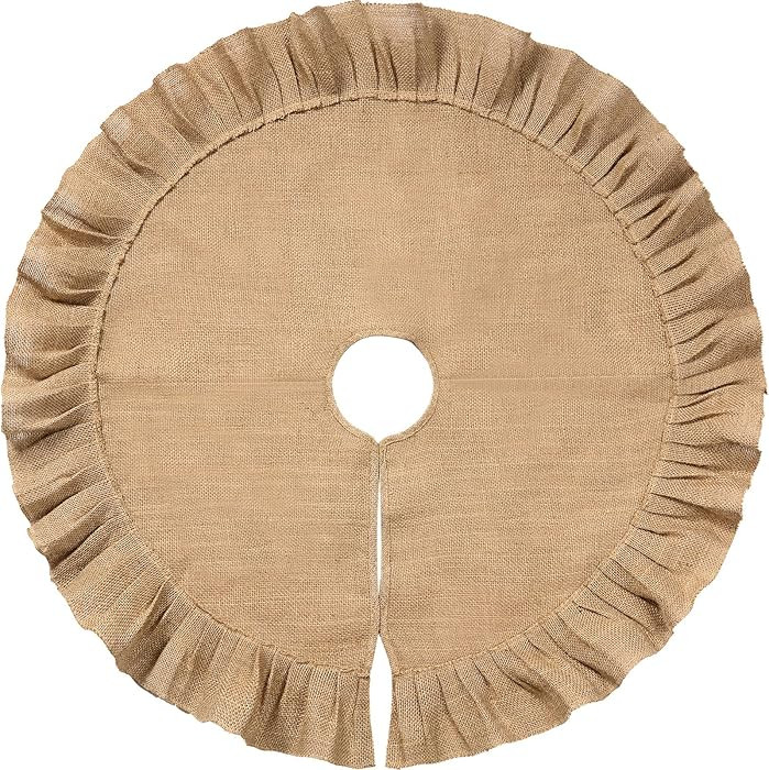 Tatuo 31 Inch Christmas Tree Skirt Decorations Linen Burlap Tree Skirt Round Xmas Cover for Chris... | Amazon (US)