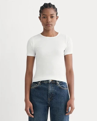 Everlane The Luxe Rib Crew | White - The Luxe Rib Crew | White | Shop.app