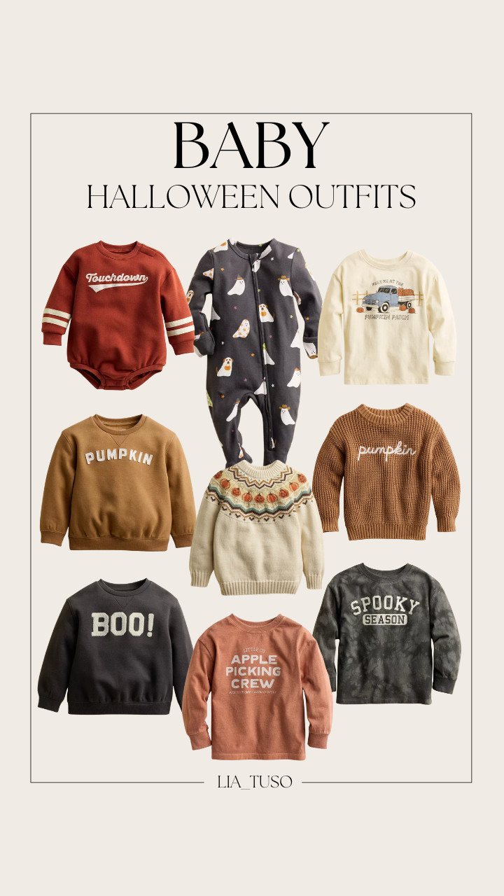 Baby Halloween Outfits || Baby Little Co. by Lauren Conrad Long Sleeve Bubble ||  Pumpkin Sweater || Halloween Sweater || Halloween Graphic Tee || Pumpkin Pullover 

#BabyHalloweenOutfits #HalloweenOutfits #BabyHalloweenOutfitIdeas 

 #LTKSeasonal #LTKBaby