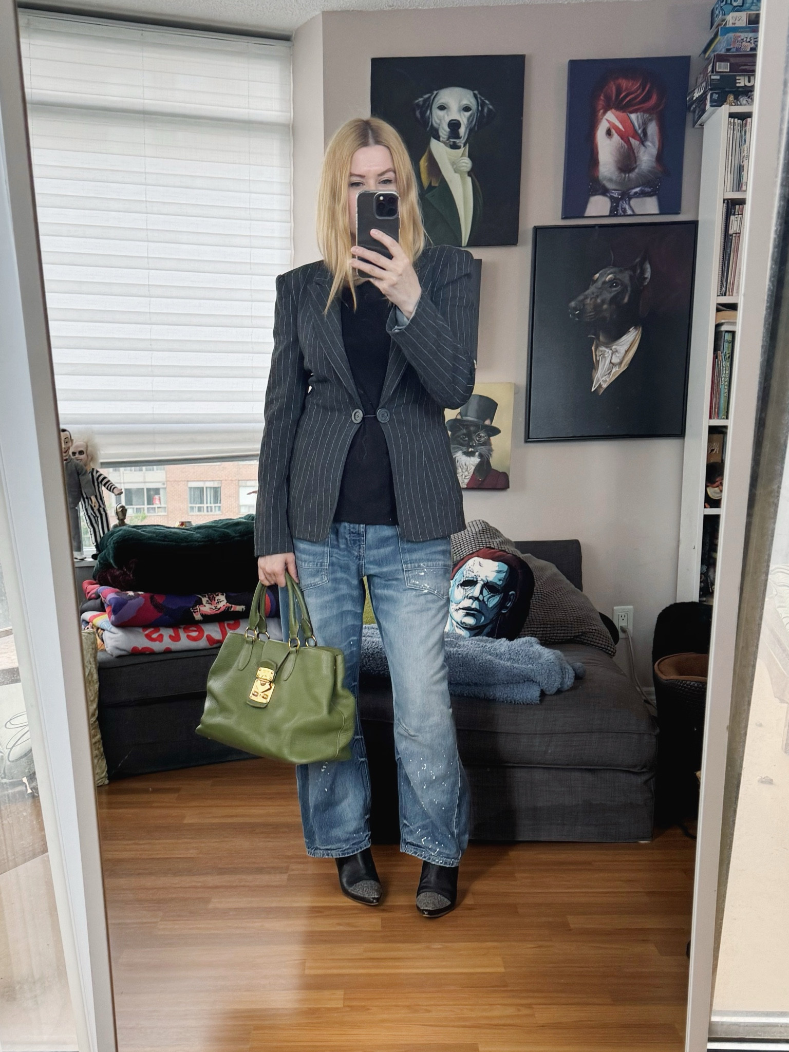 The weather for the past couple of days has been like fall girl summer and I’m here for it. A little tip, we are seeing more fitted blazers coming in for fall. So you get some silhouette options, it’s not just oversized anymore. 
This one is vintage Moschino, the boots are vintage and the bag is secondhand. 

 •
#summerlook #vintagemoschino #driesvannoten  #torontostylist #StyleOver40  #secondhandFind #fashionstylist #slowfashion #FashionOver40  #MumStyle #genX #genXStyle #shopSecondhand #genXInfluencer #genXblogger #secondhandDesigner #Over40Style #40PlusStyle 

#LTKFindsUnder100 #LTKStyleTip #LTKOver40