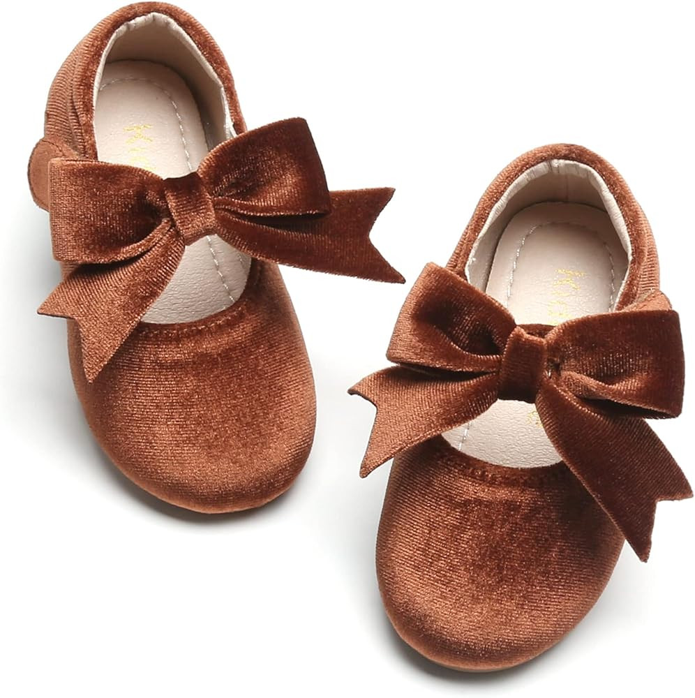 Kiderence Little Toddler Girls Dress Shoes Ballerina Ballet Flats Kids Mary Janes | Amazon (US)
