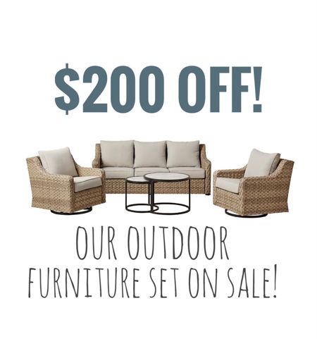 Our Walmart outdoor furniture on sale! Better homes and gardens swivel wicker chair and couch. Comes with covers! Arhaus, crate and barrel dupe! Patio porch furniture. Spring and summer home decor  

#LTKSeasonal #LTKhome #LTKsalealert