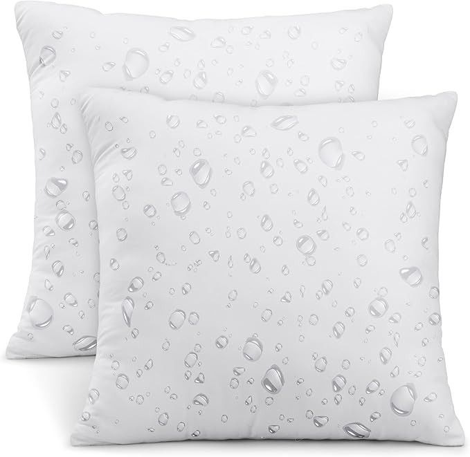 Utopia Bedding Outdoor Pillow Inserts 20 x 20 Inches (Pack of 2, White), Water Resistant Garden T... | Amazon (US)