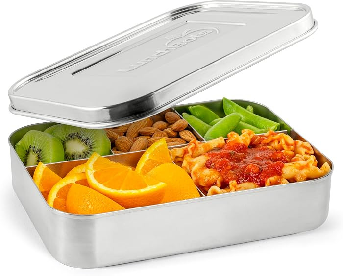LunchBots Large Cinco Stainless Steel Kids Bento Box 5-Section 32 oz | Amazon (US)