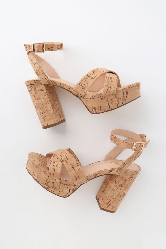 Selah Cork Ankle Strap Heels | Lulus (US)