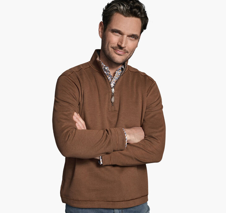 Reversible Solid Quarter-Zip | Johnston & Murphy