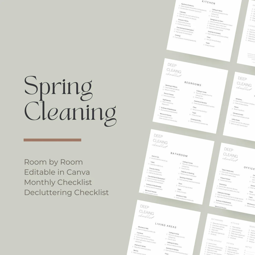 Spring Cleaning Checklist. Monthly Cleaning, Deep Cleaning, Decluttering, and more. Printable & E... | Etsy (US)