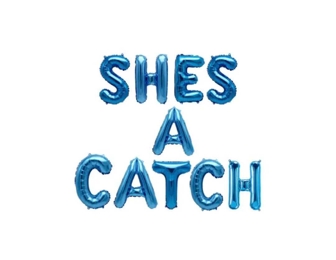 SHES A CATCH Balloon Banner- Coastal Bachelorette - Lobster Bach - He's a Keeper - Etsy | Etsy (US)