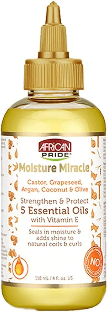 African Pride Moisture Miracle 5 Essential Oils - Contains Castor, Grapeseed, Argan, Coconut & Olive | Amazon (US)
