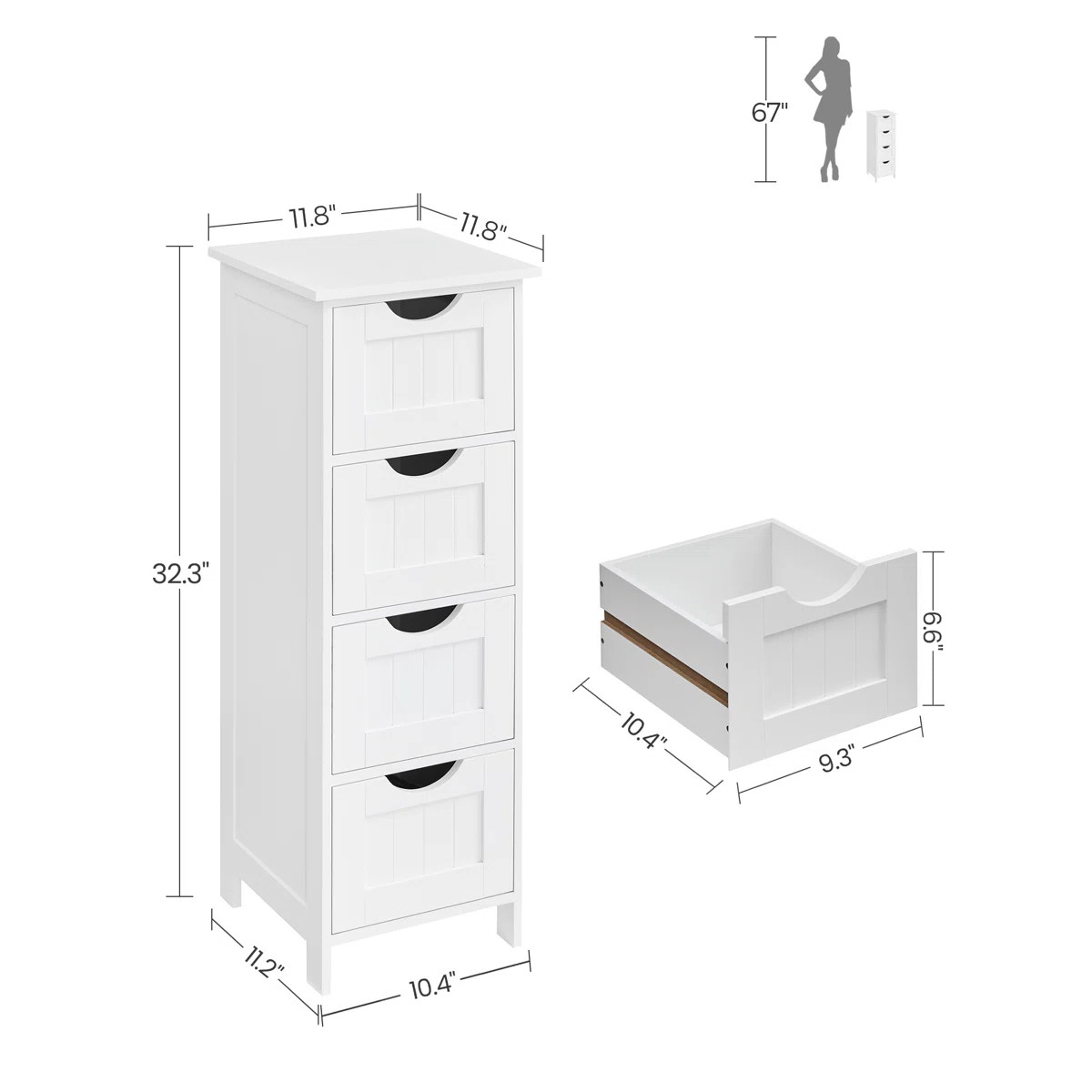 Holtby 11.8" W x 32.3" H x 11.8" D Freestanding Storage Cabinet | Wayfair North America
