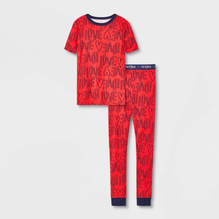Kids' 2pc Valentine's Day Tight Fit Pajama Set - Cat & Jack™ Red | Target