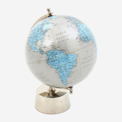 Grey & Blue Globe Ornament 38x25cm | TK Maxx